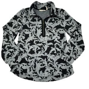 Soft Surroundings Super Soft Paisley Print 1/4 Zip Pullover Top Women's Size XS